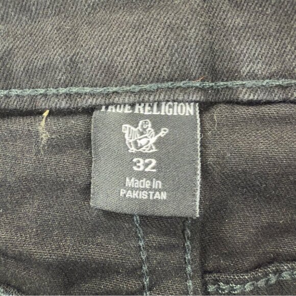 True Religion NWT Ricky Flap SN 32 105713 Men's Size 32x31 Black Straight Flared - Picture 2 of 9